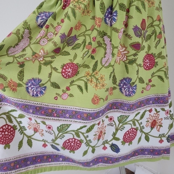 Floral skirt set peasant milk maid top knee length a-line full skirt blouse - Picture 10 of 16